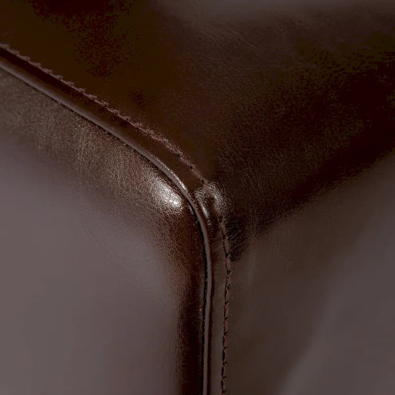 Chaises de salle à manger capitonnées marron avec surpiqûres en T (lot de 2)