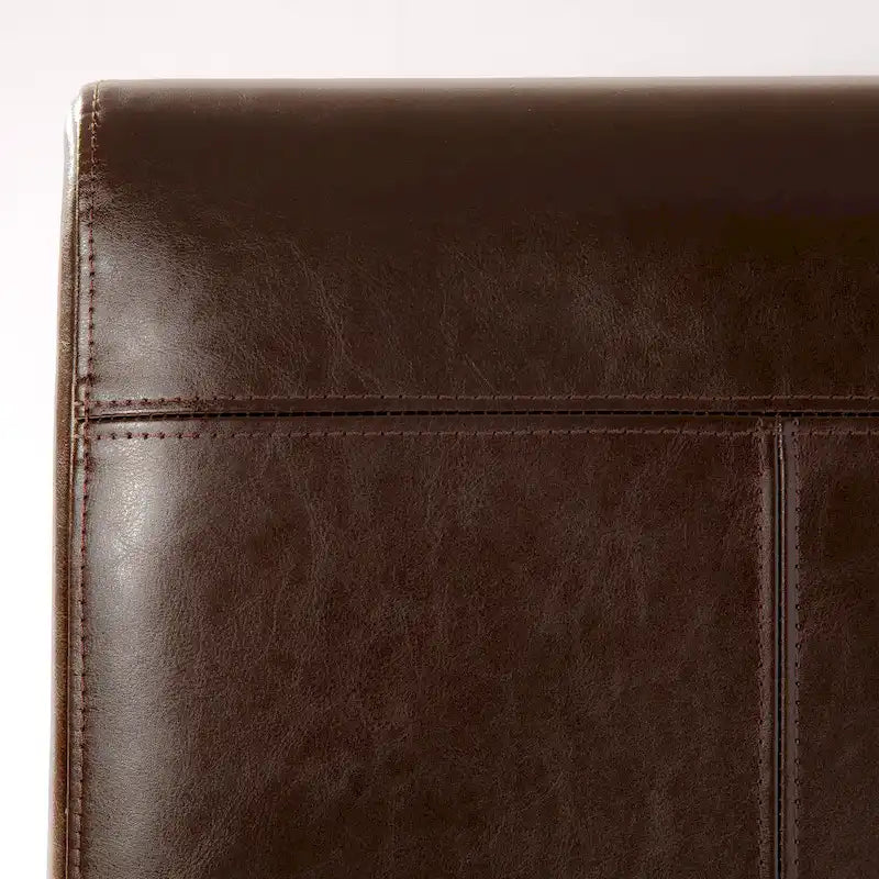 Chaises de salle à manger capitonnées marron avec surpiqûres en T (lot de 2)