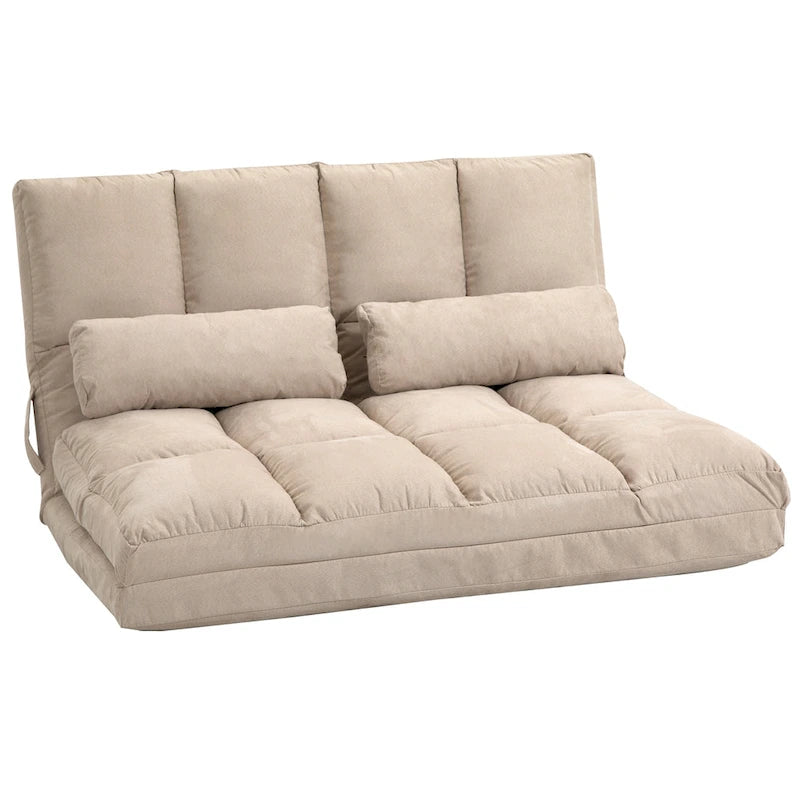 Canapé-lit convertible beige/gris, 7 positions, 1 place