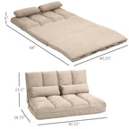 Canapé-lit convertible beige/gris, 7 positions, 1 place