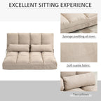 Canapé-lit convertible beige/gris, 7 positions, 1 place