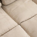 Canapé-lit convertible beige/gris, 7 positions, 1 place