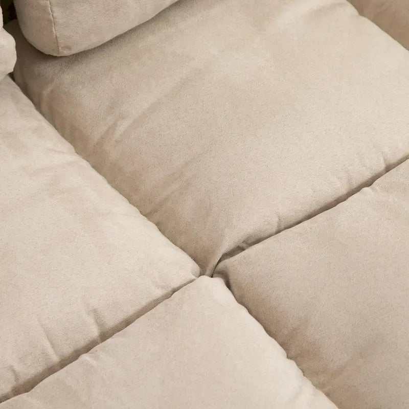 Canapé-lit convertible beige/gris, 7 positions, 1 place