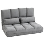 Canapé-lit convertible beige/gris, 7 positions, 1 place