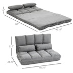 Canapé-lit convertible beige/gris, 7 positions, 1 place