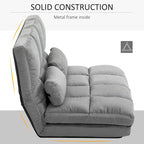 Canapé-lit convertible beige/gris, 7 positions, 1 place