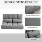 Canapé-lit convertible beige/gris, 7 positions, 1 place