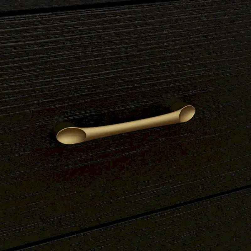Commode noire et blanche à 9 tiroirs avec poignées dorées, simple
