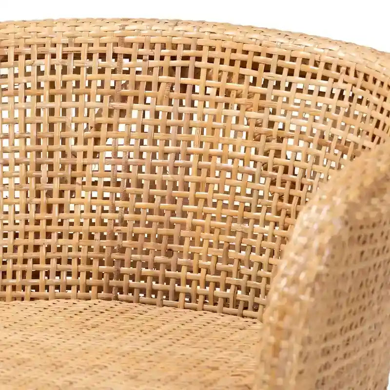 Tabouret de comptoir 1 place en rotin et bois d'acacia noyer/blanc antique