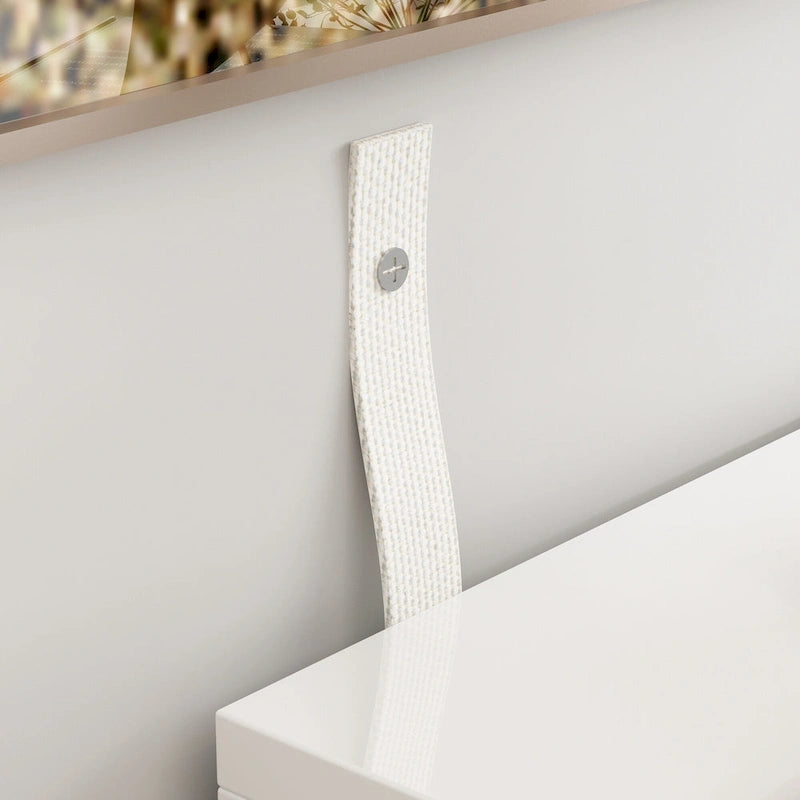 Commode 5 tiroirs blanc/noir très lustré avec éclairage DEL, simple