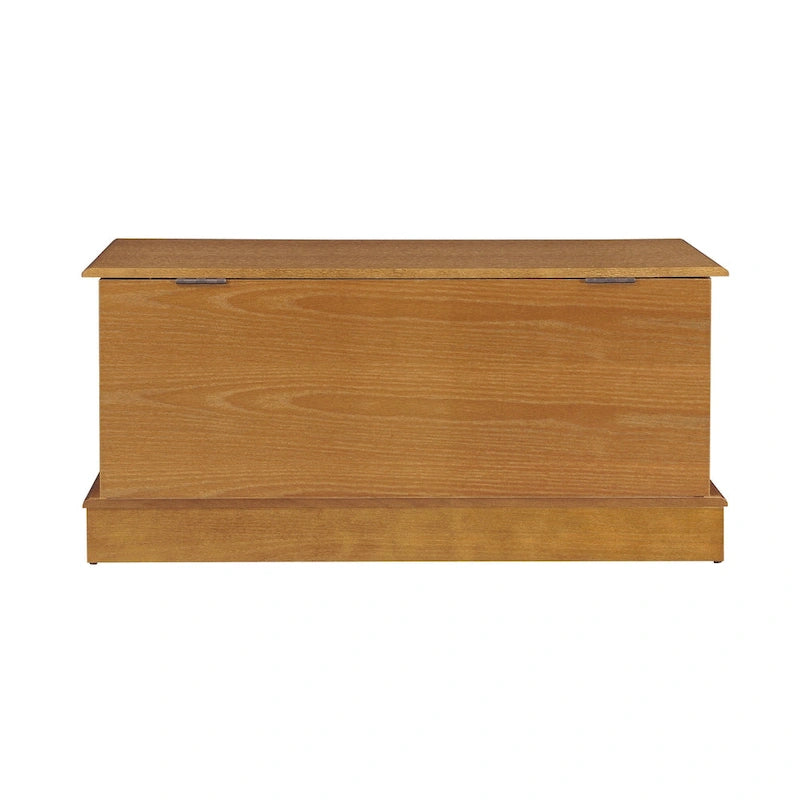 Coffre de rangement en cèdre miel/brun chaud avec couvercle verrouillable, usage individuel