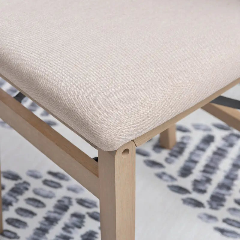 Chaise de salle à manger pliante grise, cadre en bois, lot de 2