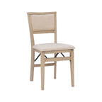 Chaise de salle à manger pliante grise, cadre en bois, lot de 2