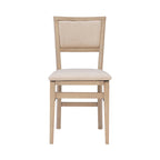 Chaise de salle à manger pliante grise, cadre en bois, lot de 2