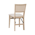 Chaise de salle à manger pliante grise, cadre en bois, lot de 2