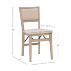 Chaise de salle à manger pliante grise, cadre en bois, lot de 2