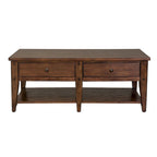 Table basse rectangulaire en placage de bois de chêne