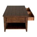 Table basse rectangulaire en placage de bois de chêne