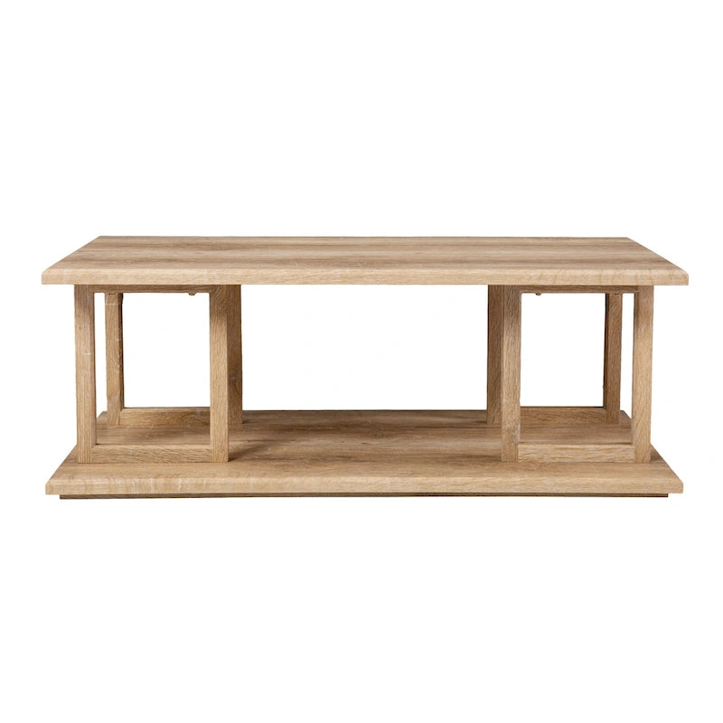 Table basse géométrique naturelle, plateau MDF, 1 personne