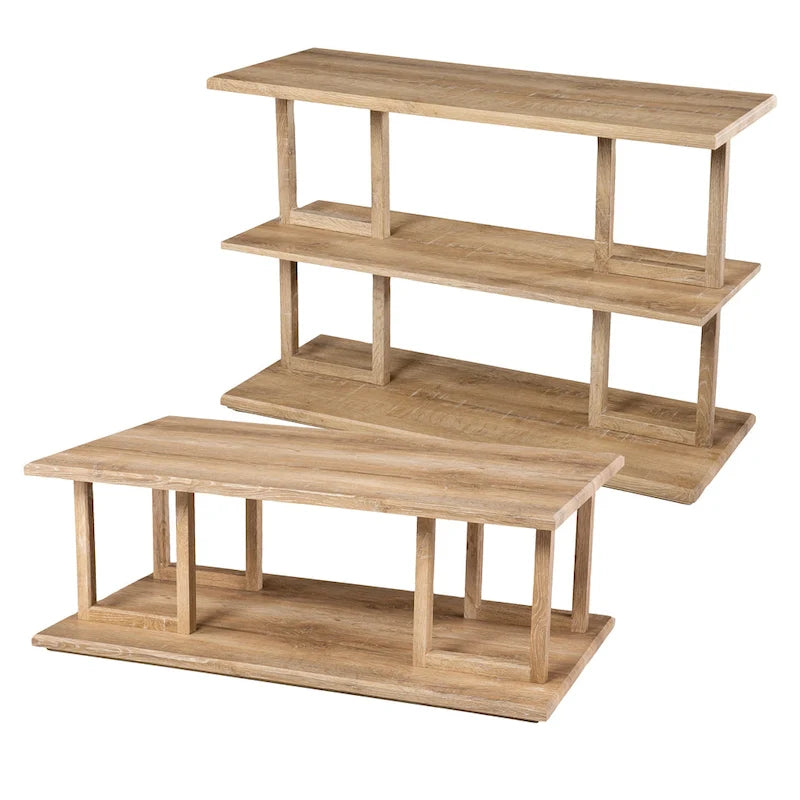 Table basse géométrique naturelle, plateau en MDF, 1 personne