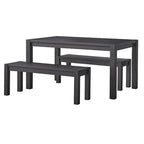 Banc de salle à manger rustique marron/noir, 2-3 places