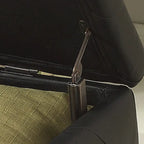 Banc de rangement capitonné avec pieds cabriole, une place (blanc / noir / argent / violet / doré / gris)