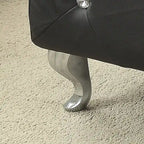 Banc de rangement capitonné avec pieds cabriole, une place (blanc / noir / argent / violet / doré / gris)