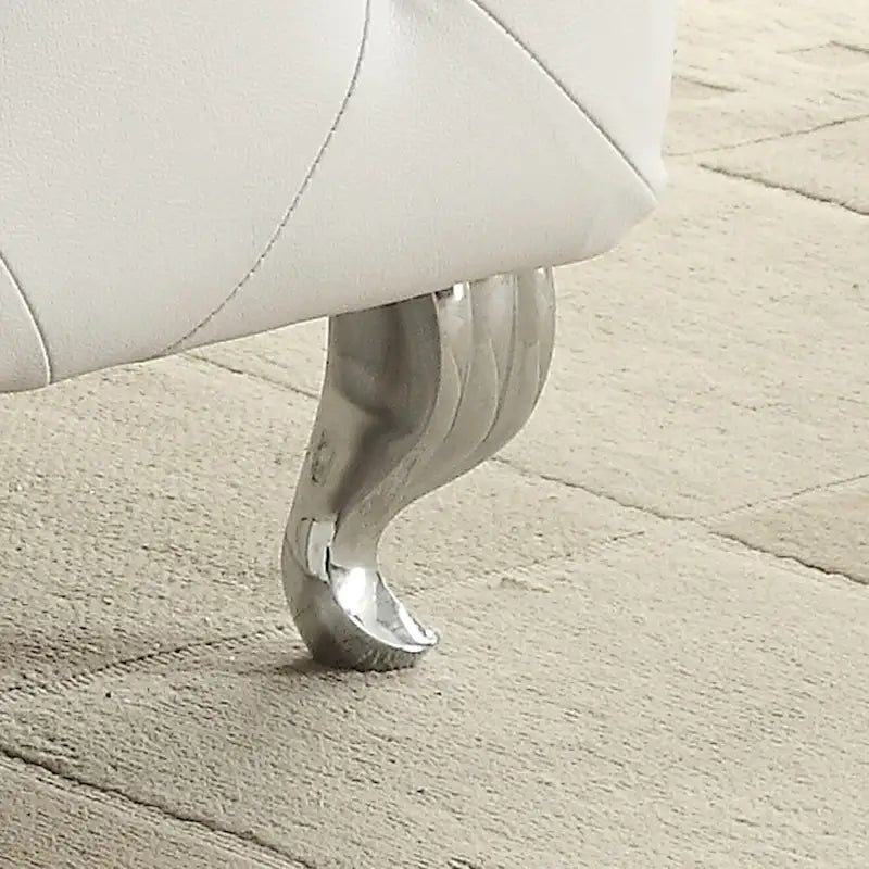 Banc de rangement capitonné avec pieds cabriole, une place (blanc / noir / argent / violet / doré / gris)