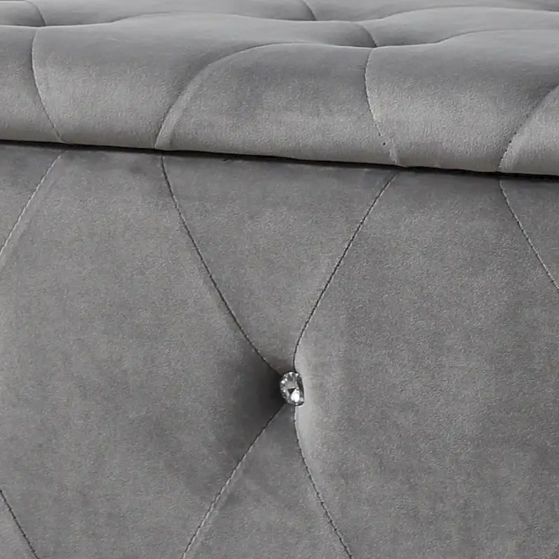 Banc de rangement capitonné avec pieds cabriole, une place (blanc / noir / argent / violet / doré / gris)