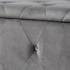 Banc de rangement capitonné avec pieds cabriole, une place (blanc / noir / argent / violet / doré / gris)