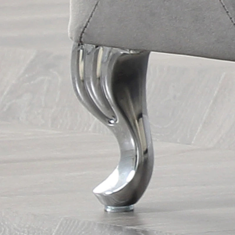 Banc de rangement capitonné avec pieds cabriole, une place (blanc / noir / argent / violet / doré / gris)