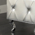 Banc de rangement capitonné avec pieds cabriole, une place (blanc / noir / argent / violet / doré / gris)