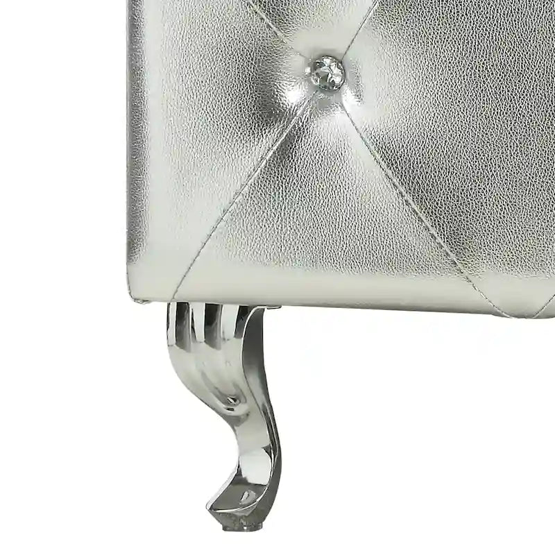 Banc de rangement capitonné avec pieds cabriole, une place (blanc / noir / argent / violet / doré / gris)