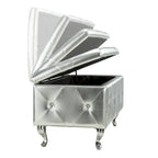 Banc de rangement capitonné avec pieds cabriole, une place (blanc / noir / argent / violet / doré / gris)