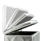 Banc de rangement capitonné avec pieds cabriole, une place (blanc / noir / argent / violet / doré / gris)