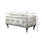 Banc de rangement capitonné avec pieds cabriole, une place (blanc / noir / argent / violet / doré / gris)