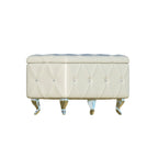 Banc de rangement capitonné avec pieds cabriole, une place (blanc / noir / argent / violet / doré / gris)