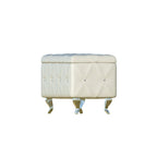 Banc de rangement capitonné avec pieds cabriole, une place (blanc / noir / argent / violet / doré / gris)