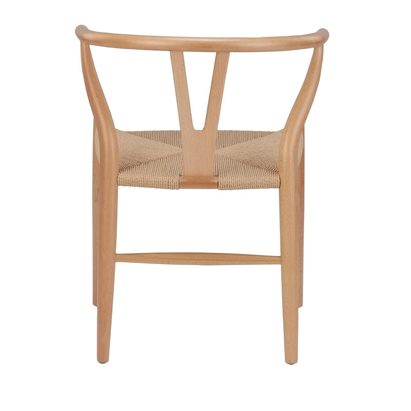 Chaise de salle à manger tressée en bois massif noir / blanc / naturel, lot de 4