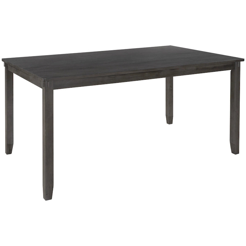 Ensemble de salle à manger rectangulaire avec 4 chaises et un banc pour 6 personnes, couleur expresso / gris / cerisier naturel