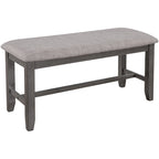 Ensemble de salle à manger rectangulaire avec 4 chaises et un banc pour 6 personnes, couleur expresso / gris / cerisier naturel