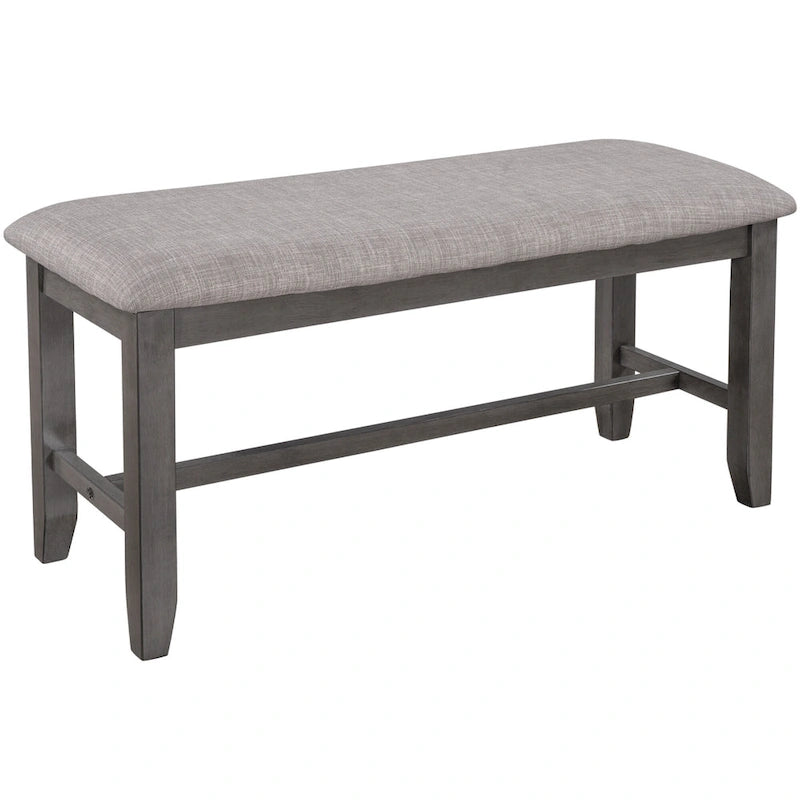 Ensemble de salle à manger rectangulaire avec 4 chaises et un banc pour 6 personnes, couleur expresso / gris / cerisier naturel