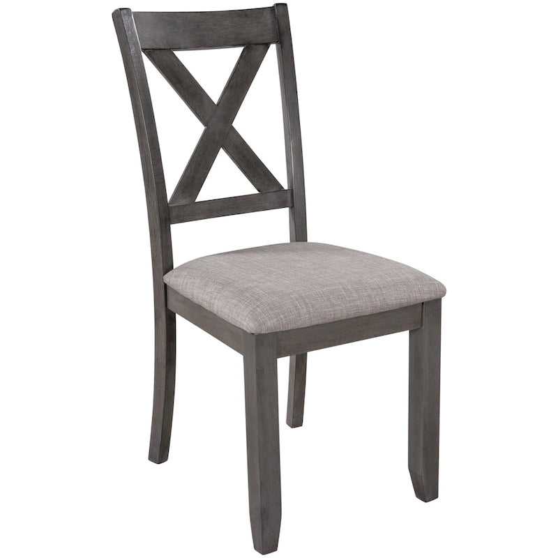 Ensemble de salle à manger rectangulaire avec 4 chaises et un banc pour 6 personnes, couleur expresso / gris / cerisier naturel