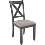 Ensemble de salle à manger rectangulaire avec 4 chaises et un banc pour 6 personnes, couleur expresso / gris / cerisier naturel