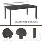 Ensemble de salle à manger rectangulaire avec 4 chaises et un banc pour 6 personnes, couleur expresso / gris / cerisier naturel