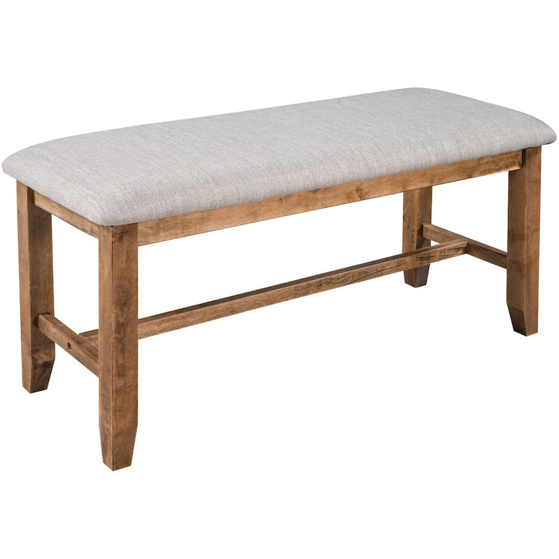 Ensemble de salle à manger rectangulaire avec 4 chaises et un banc pour 6 personnes, couleur expresso / gris / cerisier naturel