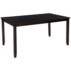 Ensemble de salle à manger rectangulaire avec 4 chaises et un banc pour 6 personnes, couleur expresso / gris / cerisier naturel