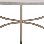 Table basse en faux marbre blanc et or champagne – Lot de 1 ou 2 pièces