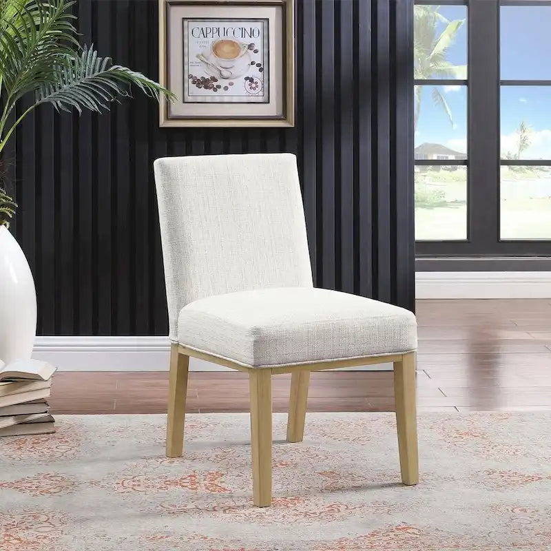 Chaise de salle à manger chameau/blanc/gris – Siège unique