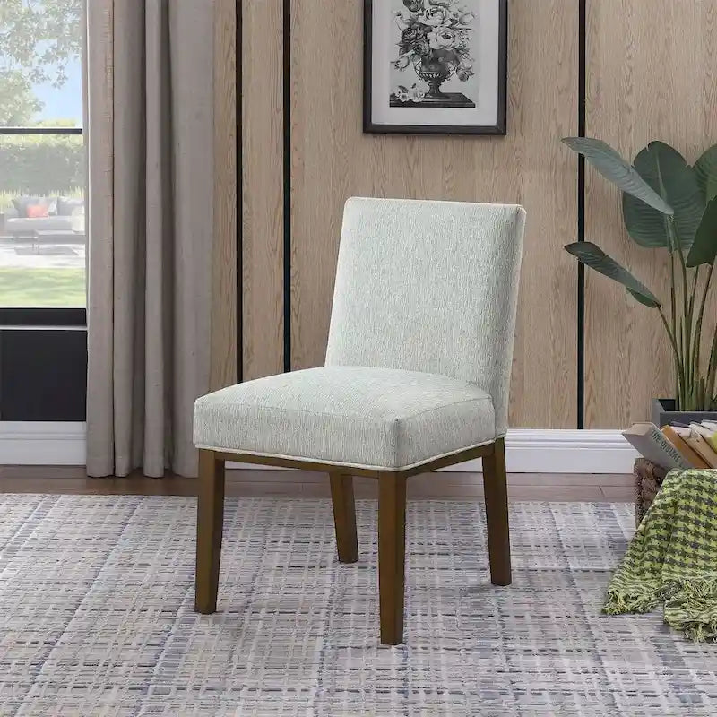 Chaise de salle à manger chameau/blanc/gris – Siège unique